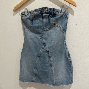 Zara Blue Denim Pencil Skirt